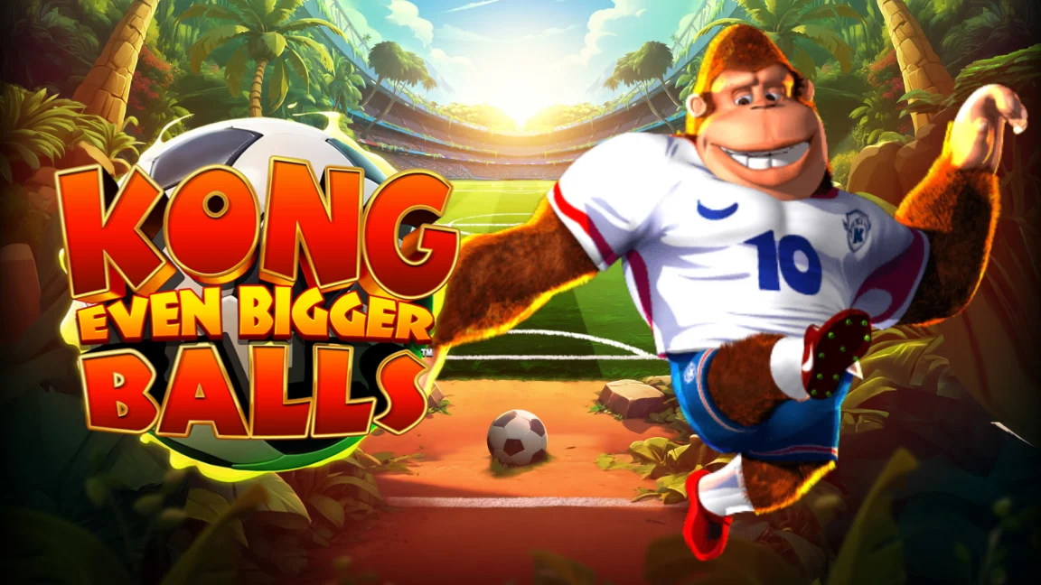The promotional header for Kong Even Bigger Balls, an online slot game on Betty.ca.