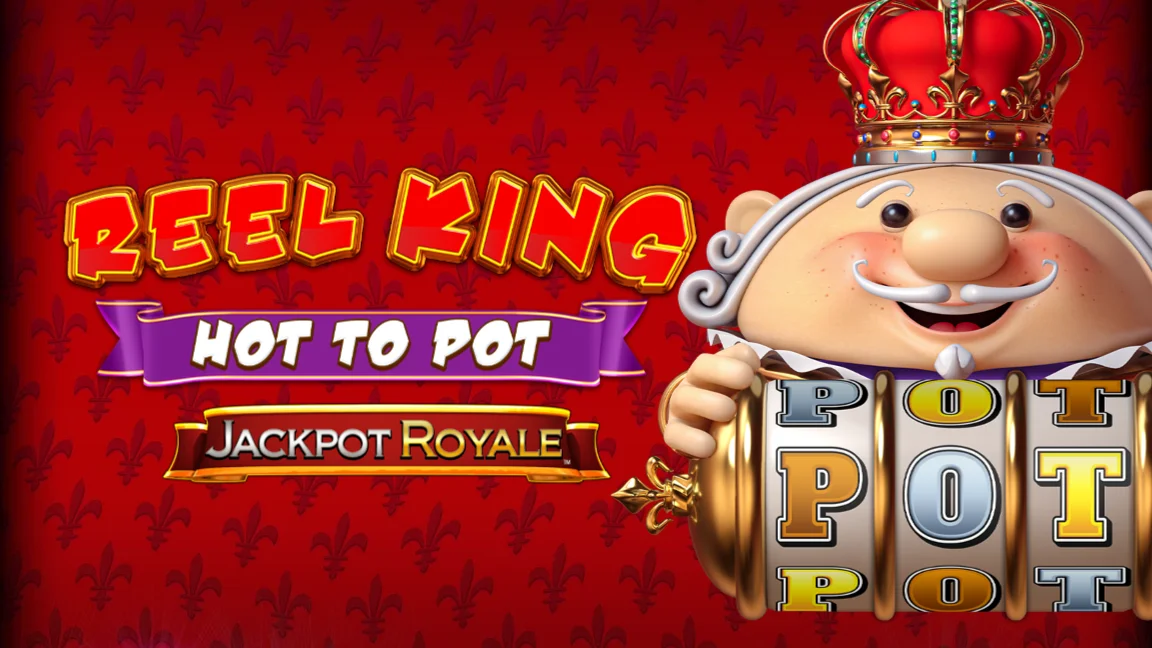 The promotional header for Reel King Hot To Pot Jackpot Royale, an online slot game on Betty.ca.