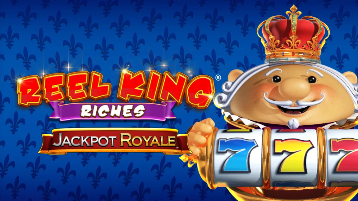 The promotional header for Reel King Riches Jackpot Royale, an online slot game on Betty.ca.