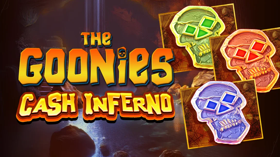 The promotional header for The Goonies Cash Inferno, an online slot game on Betty.ca.
