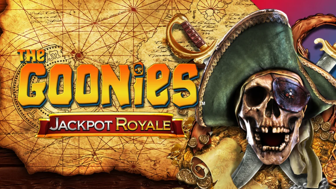 The promotional header for The Goonies Jackpot Royale, an online slot game on Betty.ca.