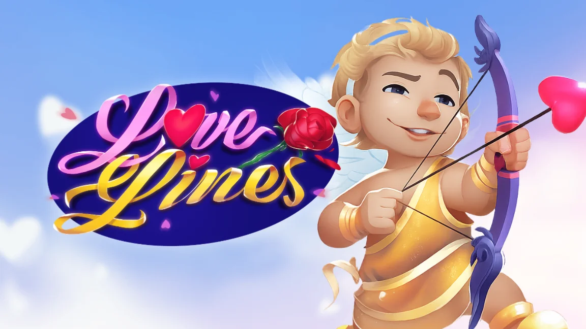 The promotional header for Love Lines, an online slot game on Betty.ca.