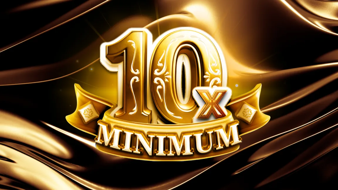 The promotional header for 10x Minimum, an online slot game on Betty.ca.