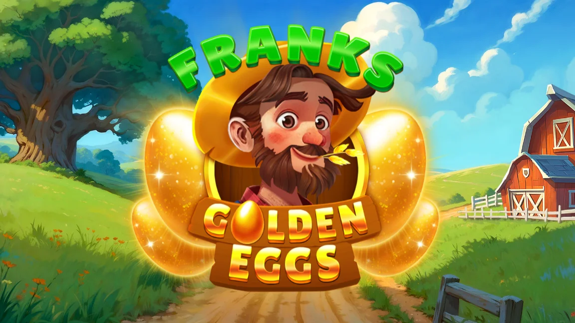 The promotional header for Franks Golden Eggs, an online slot game on Betty.ca.