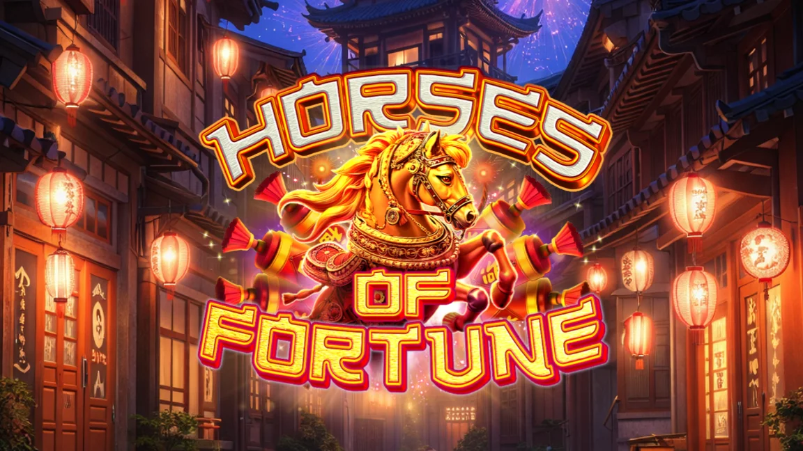 The promotional header for Horses Of Fortune, an online slot game on Betty.ca.