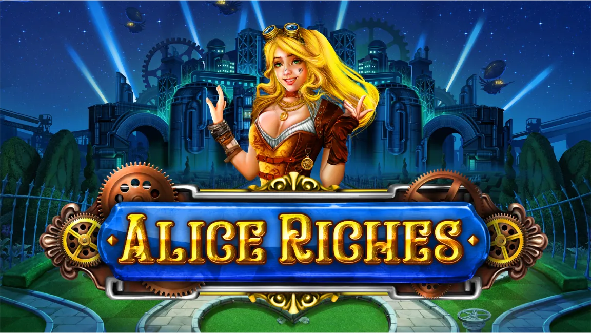 The promotional header for Alice Riches, an online slot game on Betty.ca.