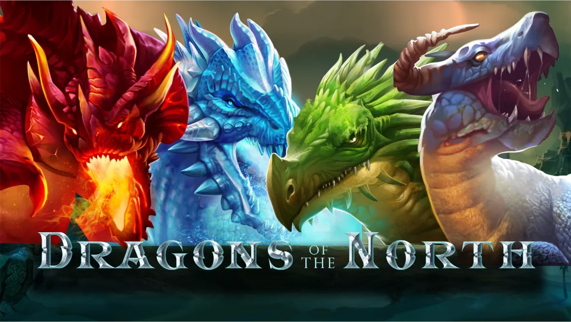 The promotional header for Dragons of the North, an online slot game on Betty.ca.