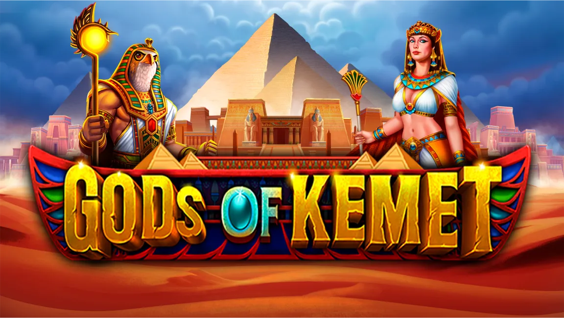The promotional header for Gods of Kemet, an online slot game on Betty.ca.