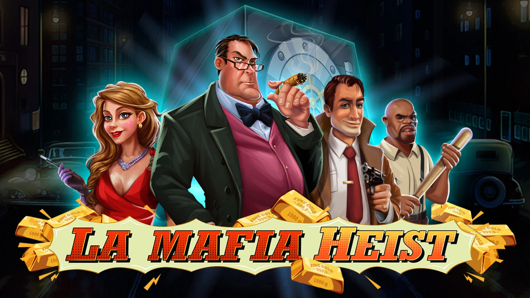 The promotional header for La Mafia Heist, an online slot game on Betty.ca.