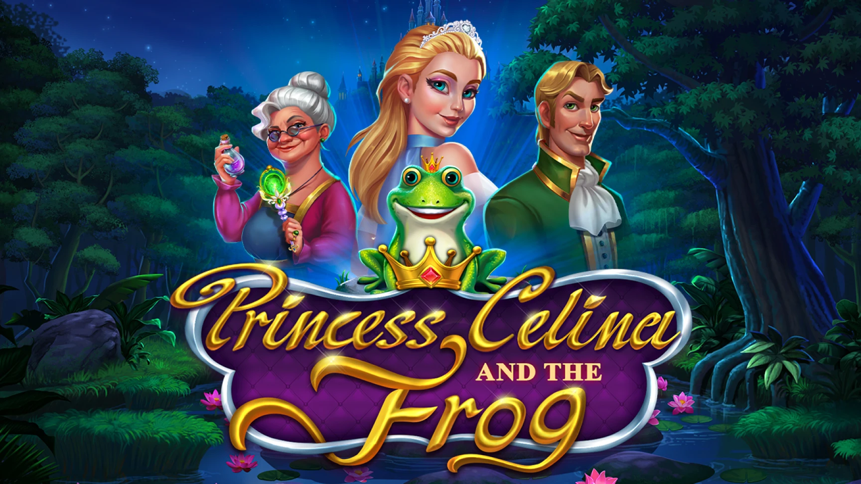The promotional header for Princess Celina and the Frog, an online slot game on Betty.ca.