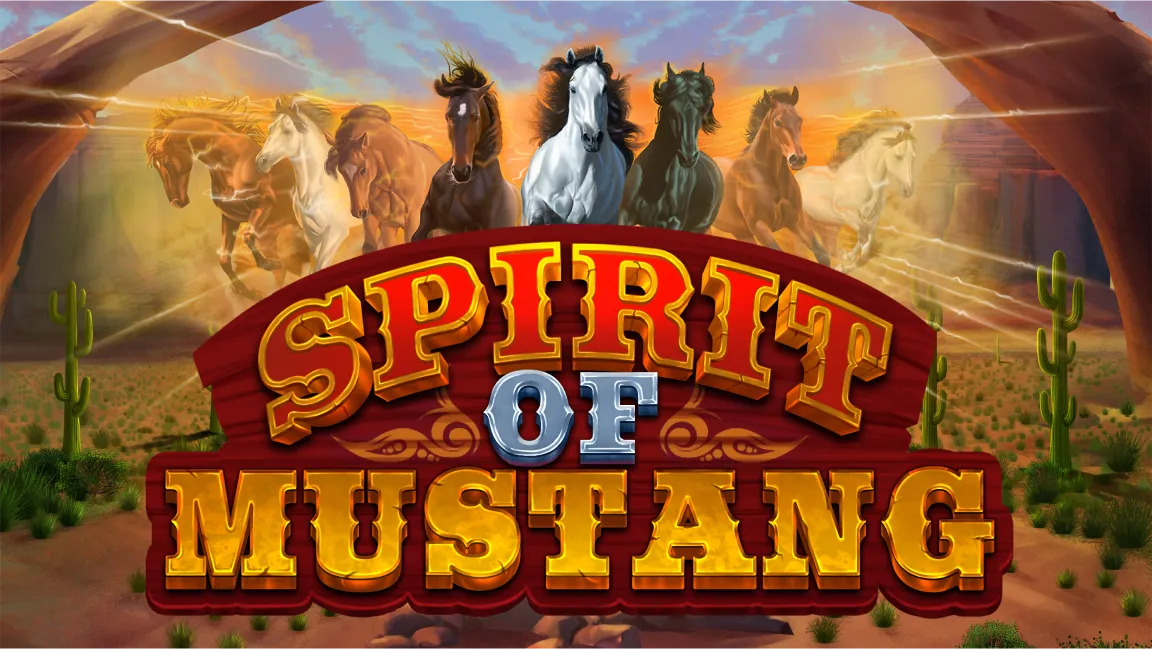 The promotional header for Spirit of Mustang, an online slot game on Betty.ca.