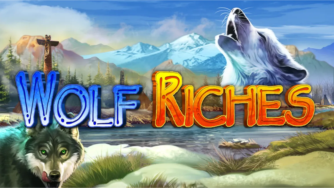 The promotional header for Wolf Riches, an online slot game on Betty.ca.