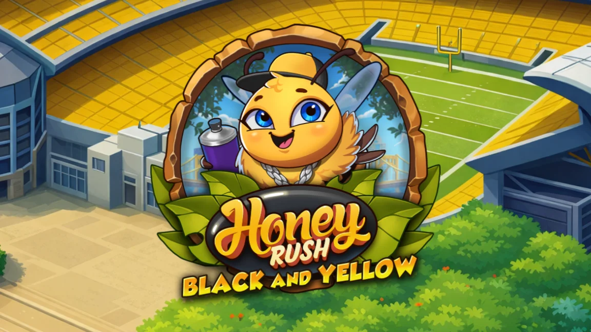 The promotional header for Honey Rush Black and Yellow, an online slot game on Betty.ca.