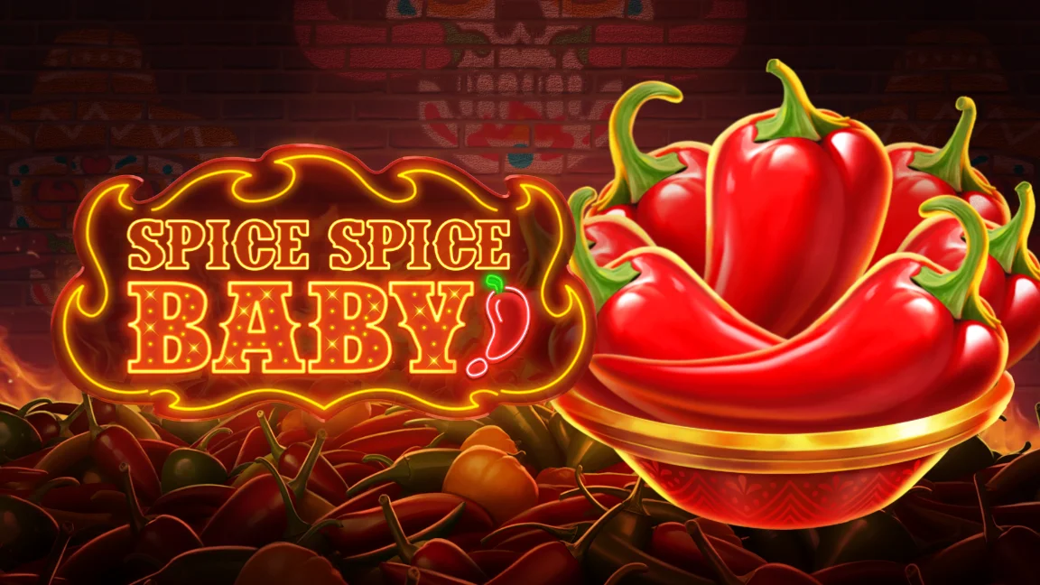 The promotional header for Spice Spice Baby, an online slot game on Betty.ca.