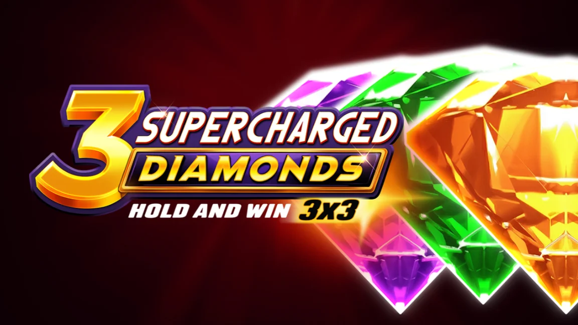The promotional header for 3 Supercharged Diamonds: Hold and Win, an online slot game on Betty.ca.