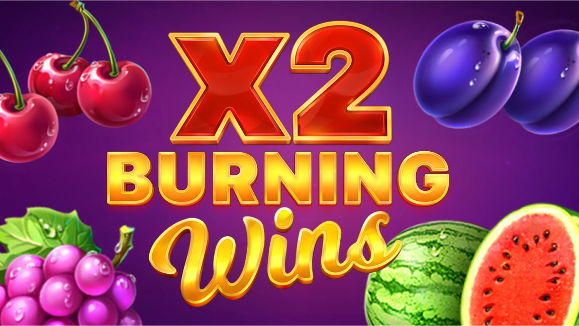 The promotional header for Burning Wins x2, an online slot game on Betty.ca.