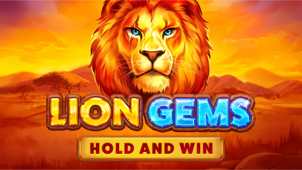 The promotional header for Lion Gems: Hold and Win, an online slot game on Betty.ca.
