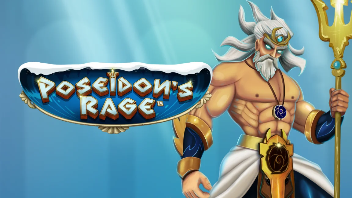 The promotional header for Poseidon's Rage™, an online slot game on Betty.ca.