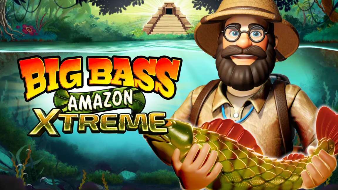 The promotional header for Big Bass Amazon Xtreme, an online slot game on Betty.ca.