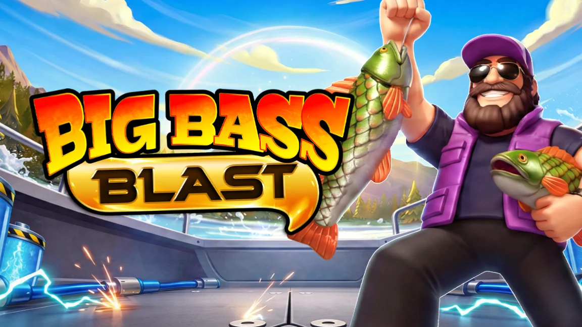 The promotional header for Big Bass Blast, an online slot game on Betty.ca.