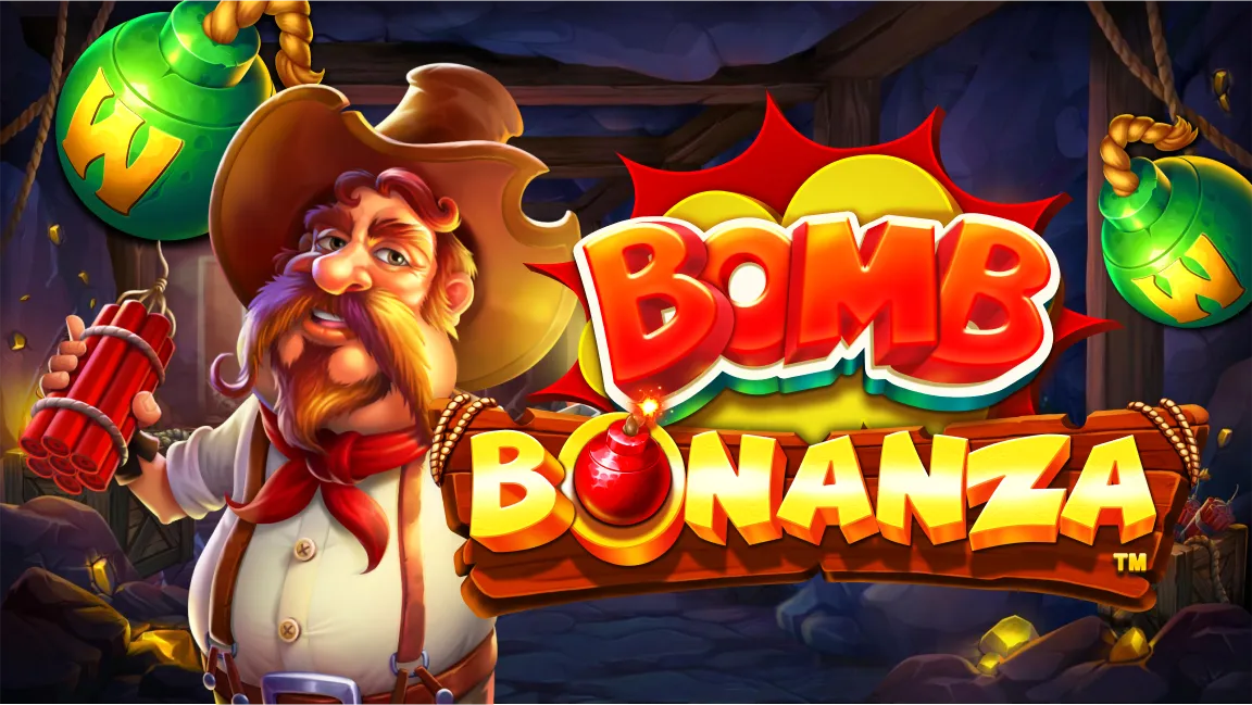 The promotional header for Bomb Bonanza, an online slot game on Betty.ca.