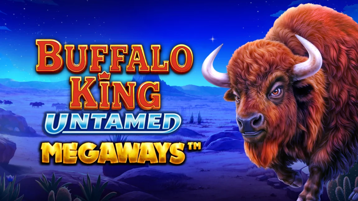 The promotional header for Buffalo King Untamed Megaways, an online slot game on Betty.ca.