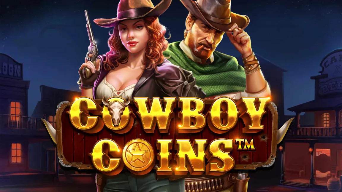 The promotional header for Cowboy Coins, an online slot game on Betty.ca.