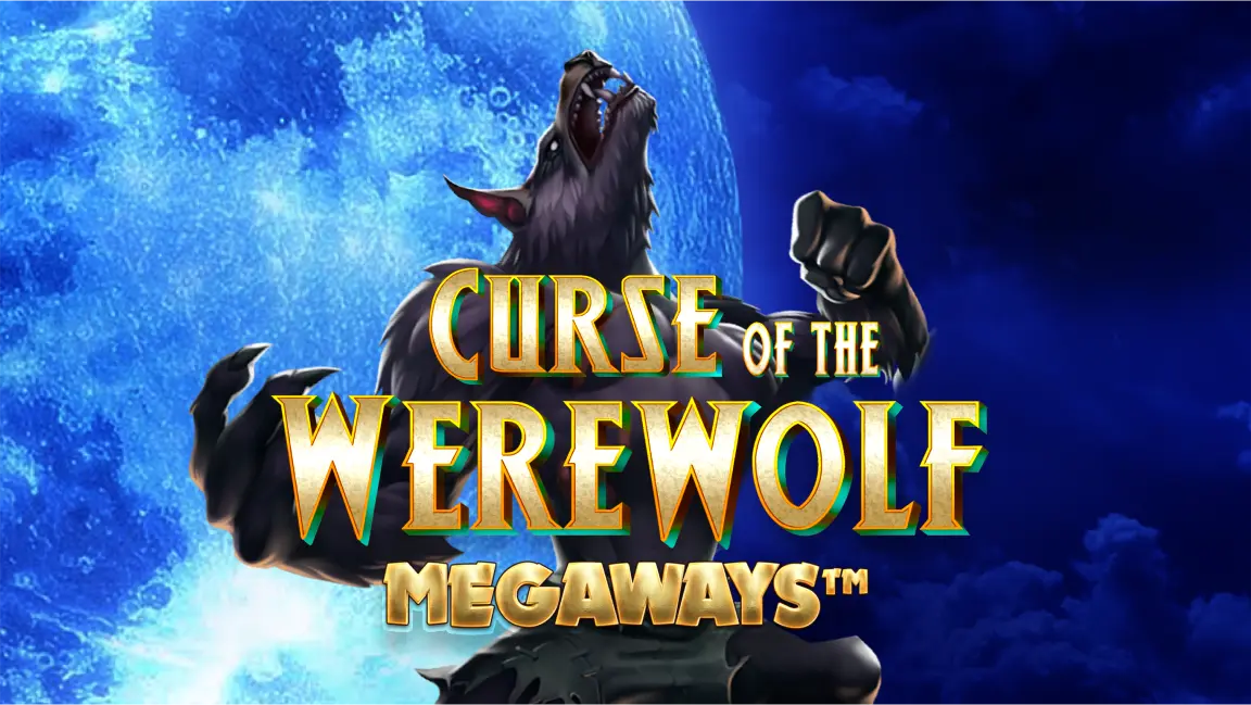 The promotional header for Curse of the Werewolf Megaways, an online slot game on Betty.ca.