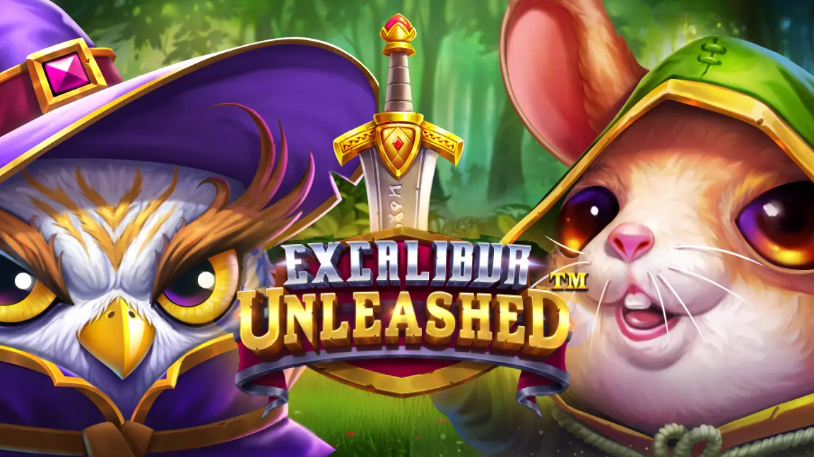The promotional header for Excalibur Unleashed, an online slot game on Betty.ca.