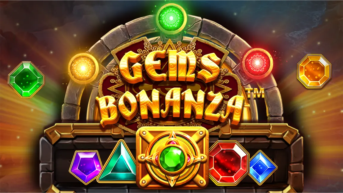 The promotional header for Gems Bonanza, an online slot game on Betty.ca.