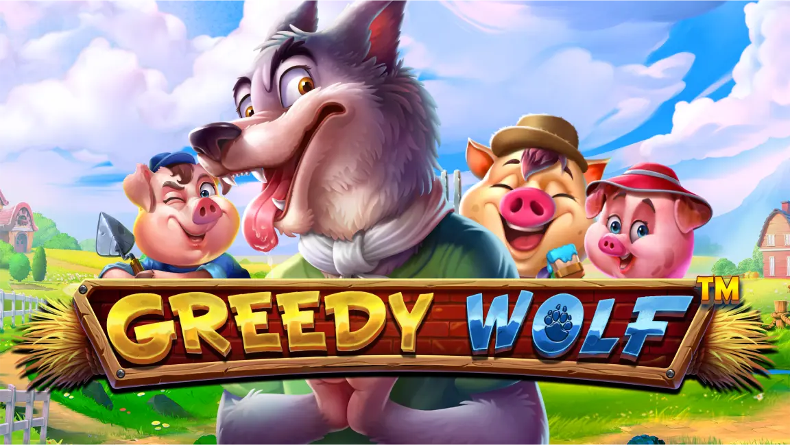 The promotional header for Greedy Wolf, an online slot game on Betty.ca.