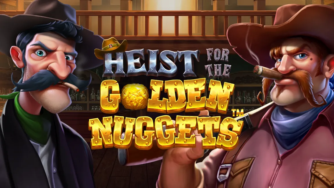The promotional header for Heist for the Golden Nugget, an online slot game on Betty.ca.