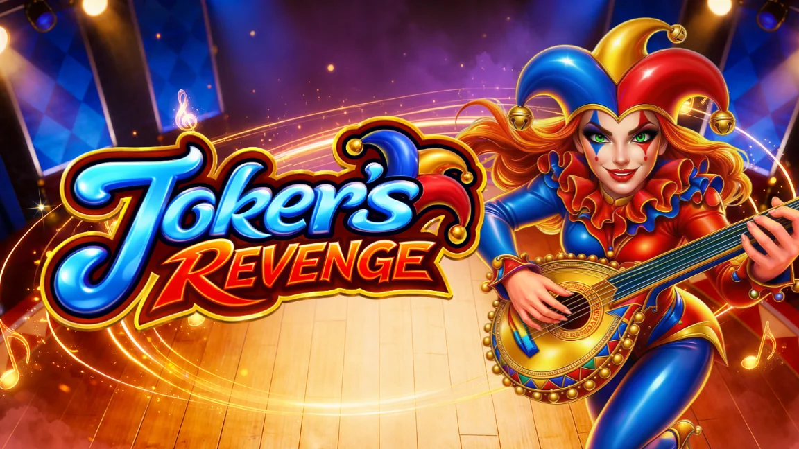 The promotional header for Joker’s Revenge, an online slot game on Betty.ca.