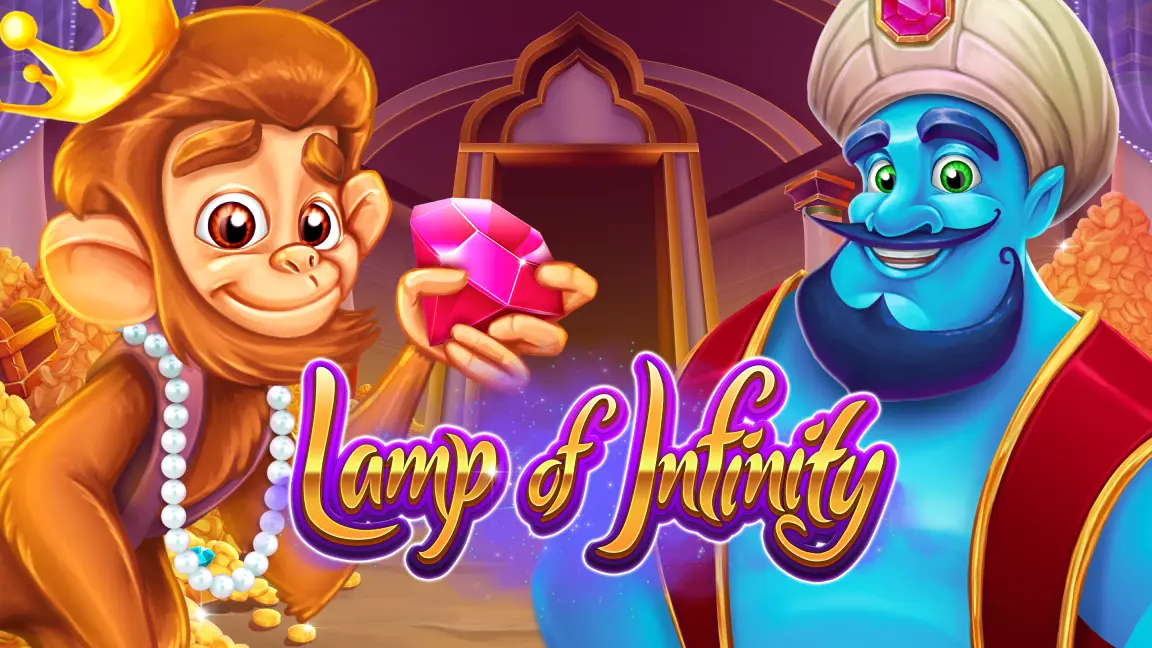 The promotional header for Lamp Of Infinity, an online slot game on Betty.ca.