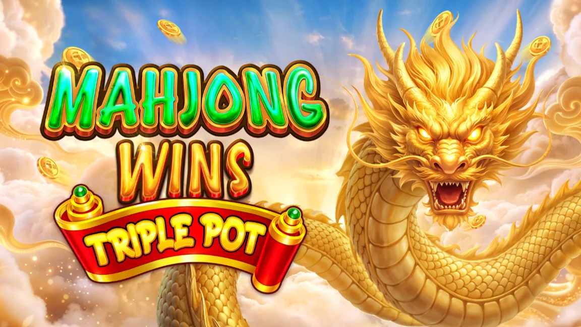 The promotional header for Mahjong Wins Triple Pot, an online slot game on Betty.ca.