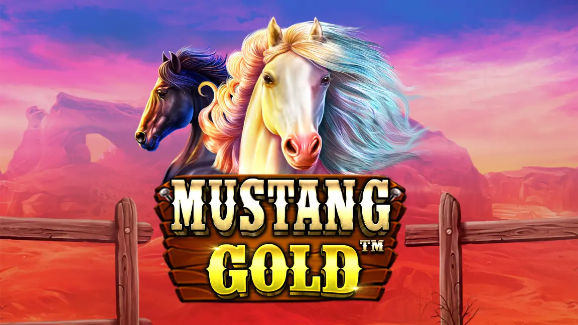 The promotional header for Mustang Gold, an online slot game on Betty.ca.