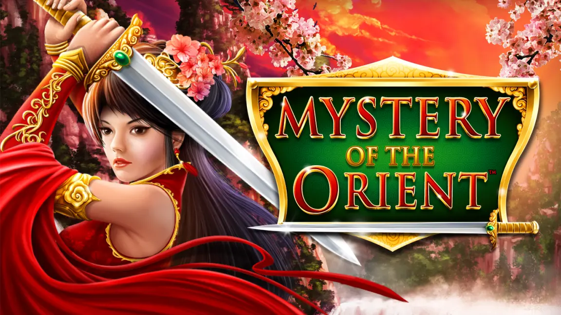 The promotional header for Mystery of the Orient, an online slot game on Betty.ca.