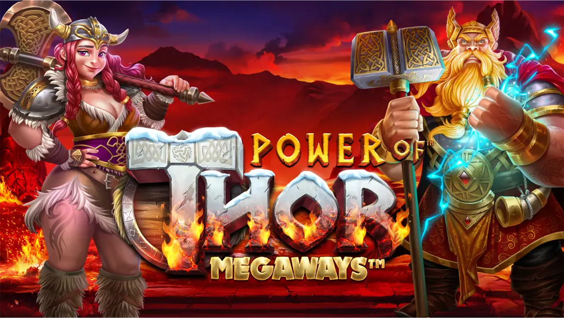 The promotional header for Power of Thor Megaways, an online slot game on Betty.ca.