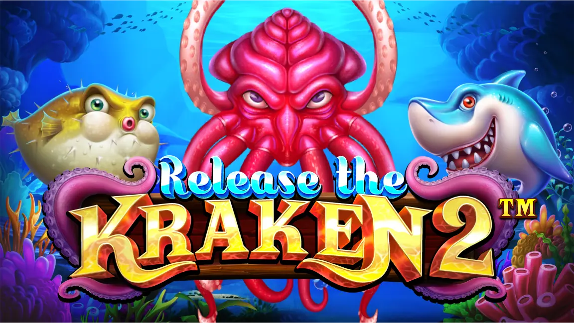 The promotional header for Release the Kraken 2, an online slot game on Betty.ca.