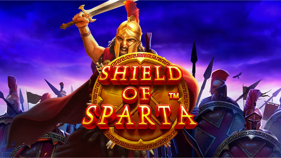 The promotional header for Shield of Sparta, an online slot game on Betty.ca.