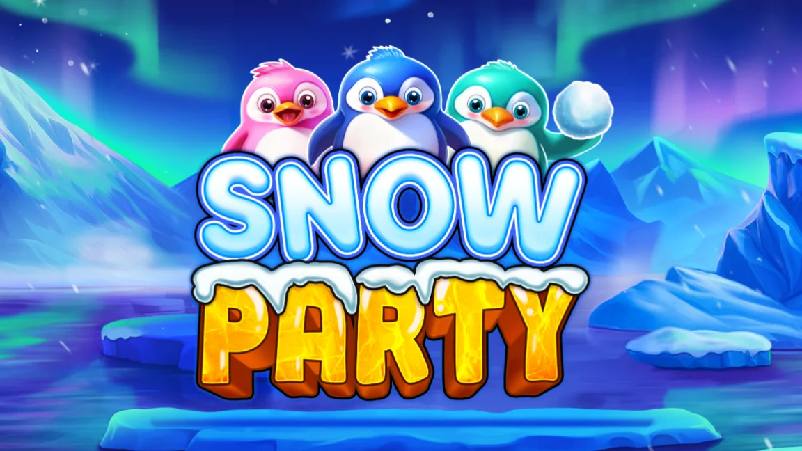 The promotional header for Snow Party, an online slot game on Betty.ca.