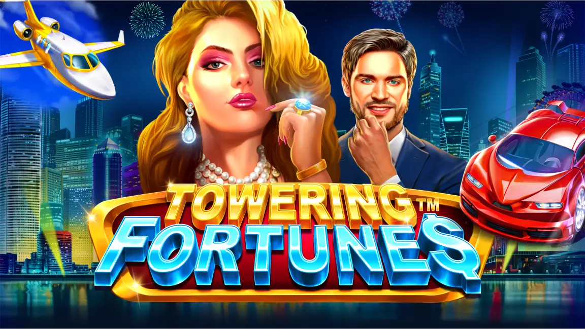 The promotional header for Towering Fortunes, an online slot game on Betty.ca.