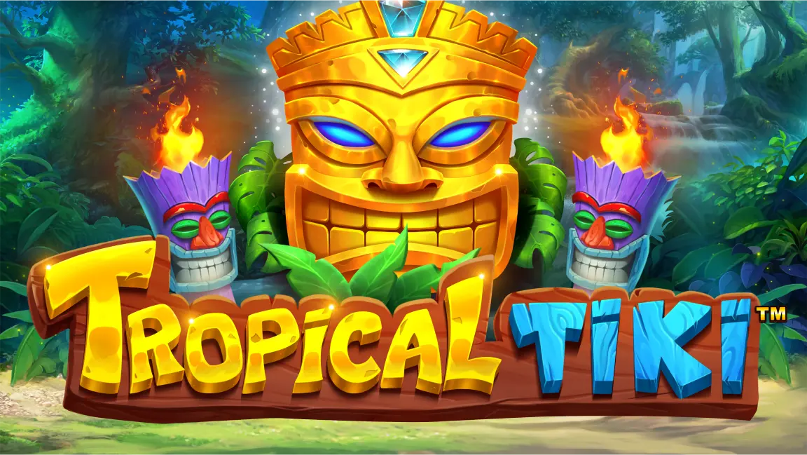 The promotional header for Tropical Tiki, an online slot game on Betty.ca.