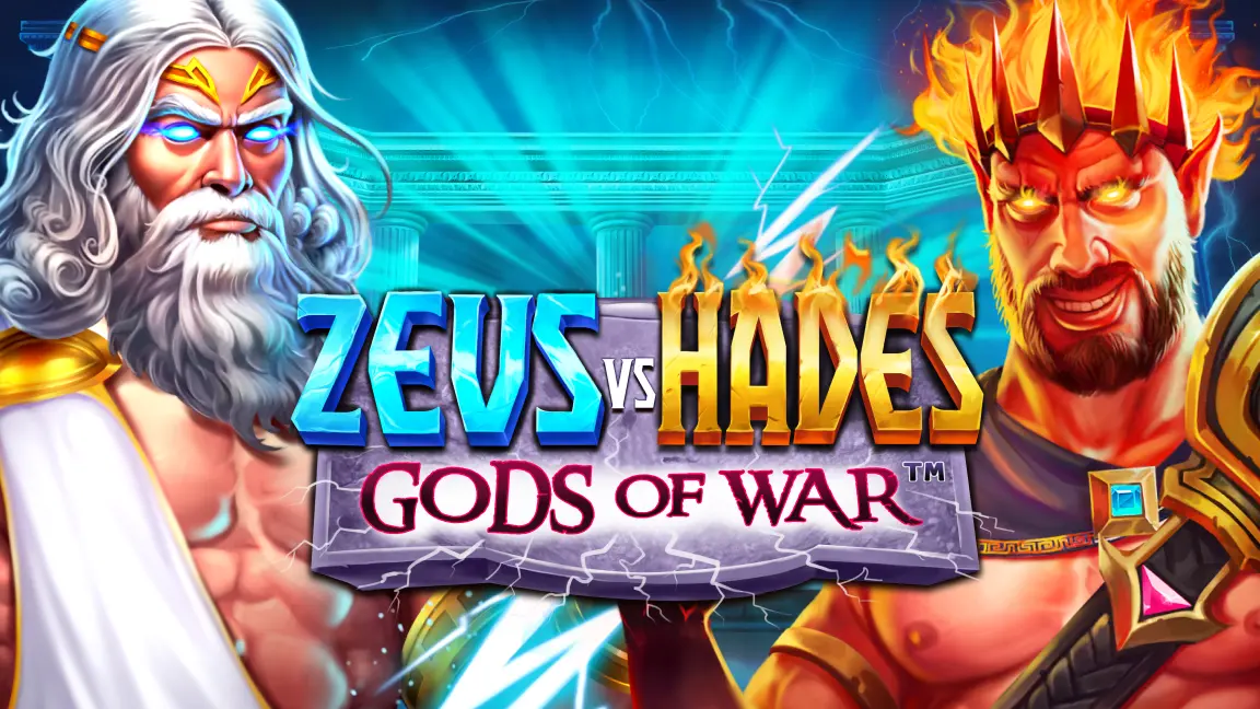 The promotional header for Zeus vs Hades - Gods of War, an online slot game on Betty.ca.