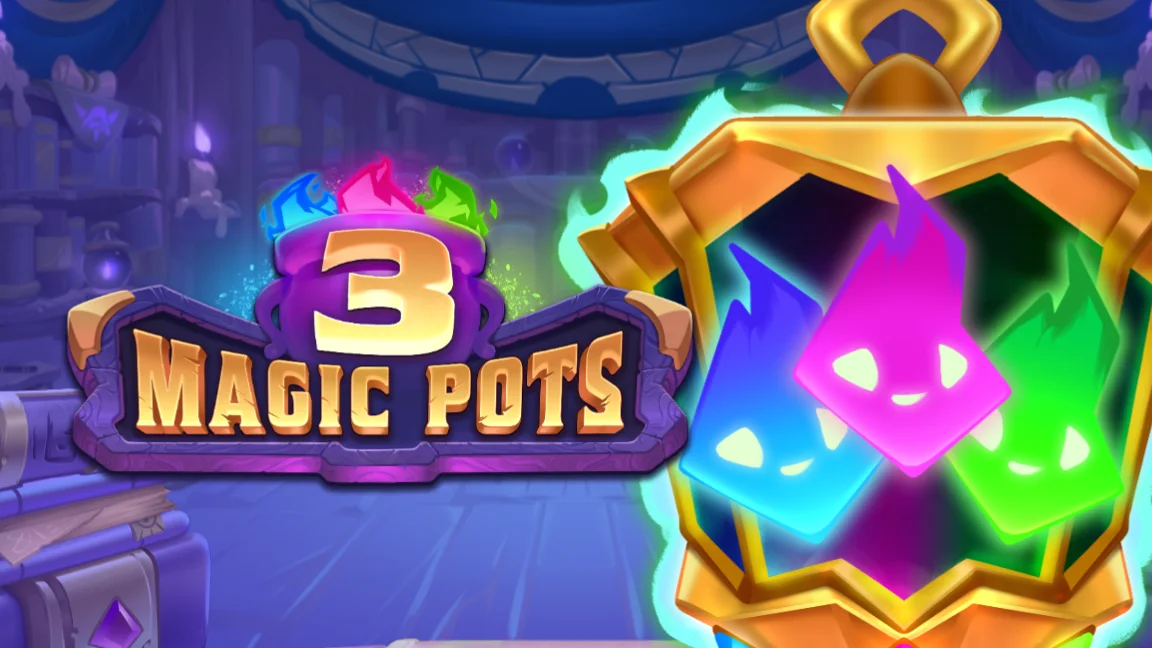 The promotional header for 3 Magic Pots, an online slot game on Betty.ca.