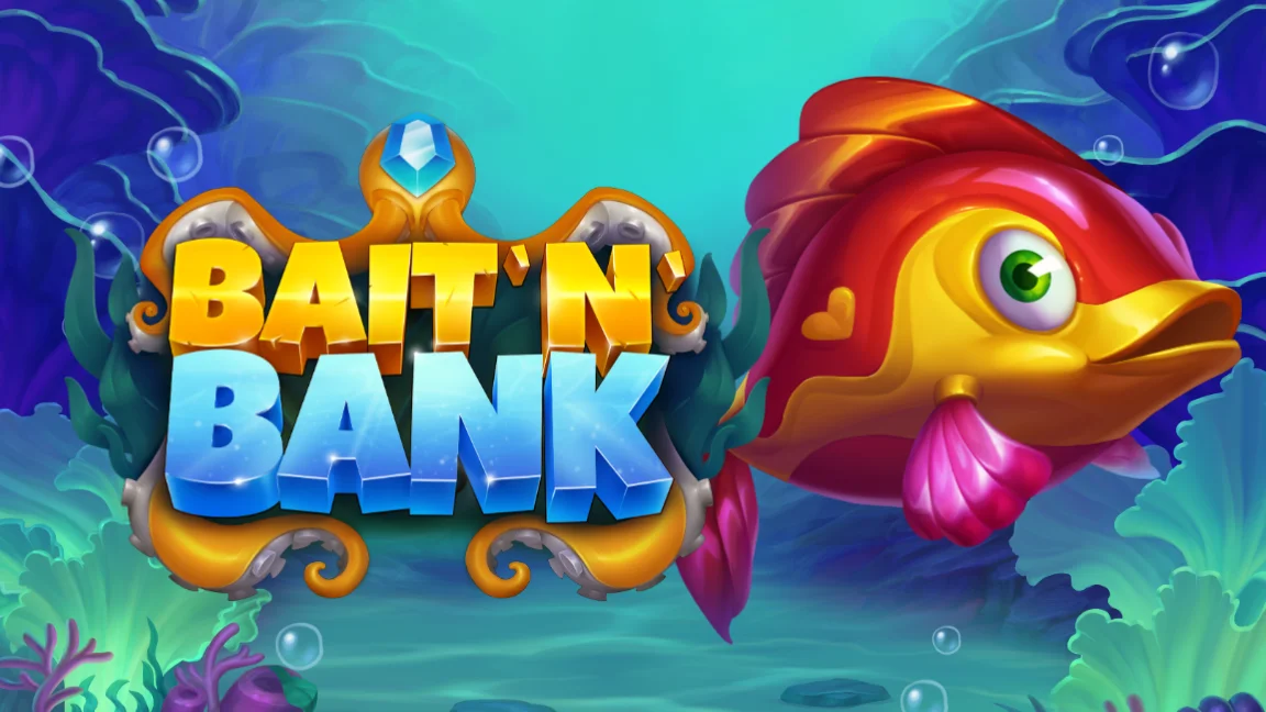 The promotional header for Bait 'n' Bank, an online slot game on Betty.ca.