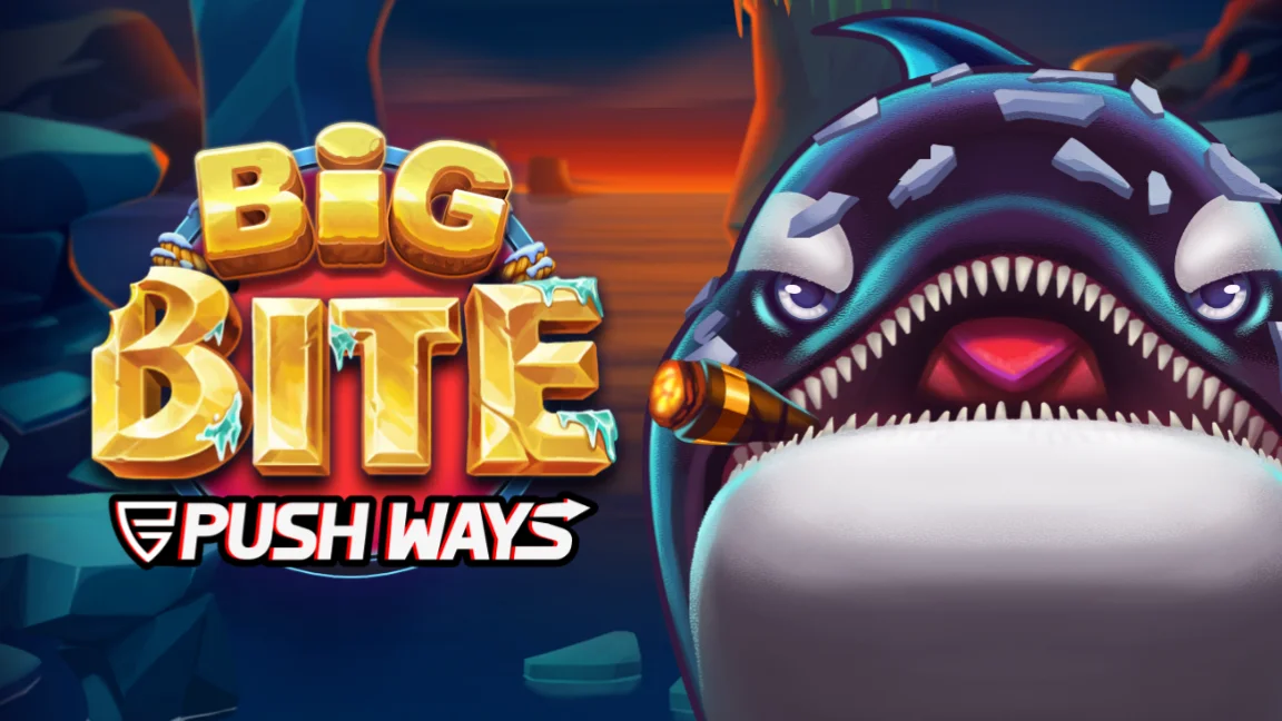 The promotional header for Big Bite Push Ways, an online slot game on Betty.ca.
