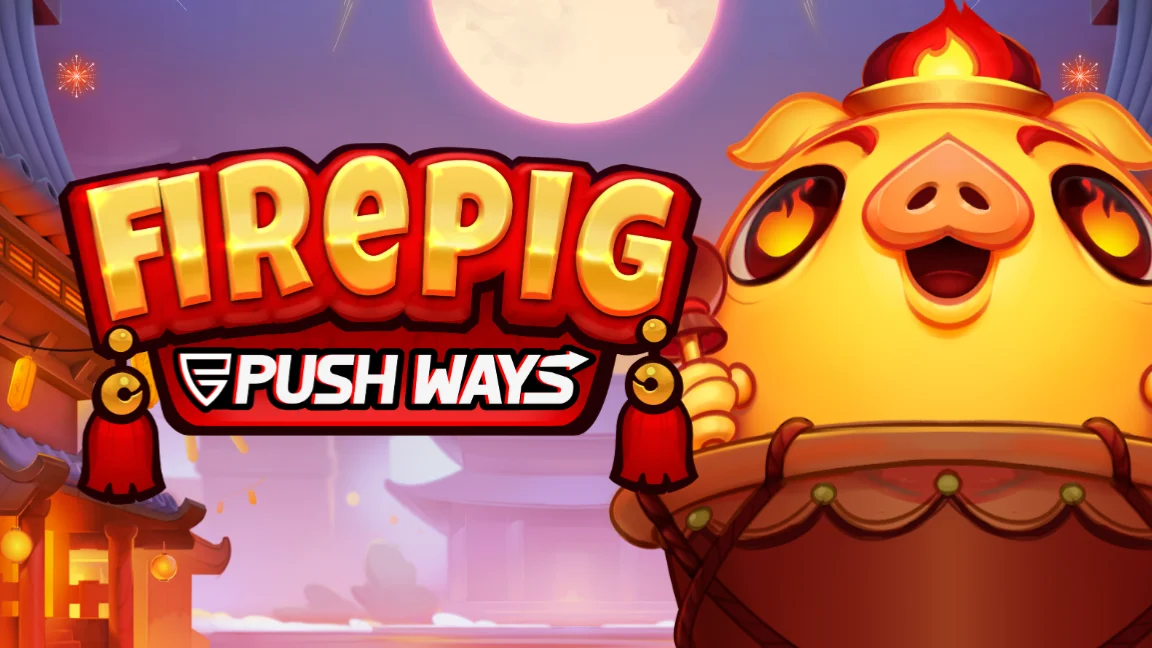 The promotional header for Fire Pig Push Ways, an online slot game on Betty.ca.