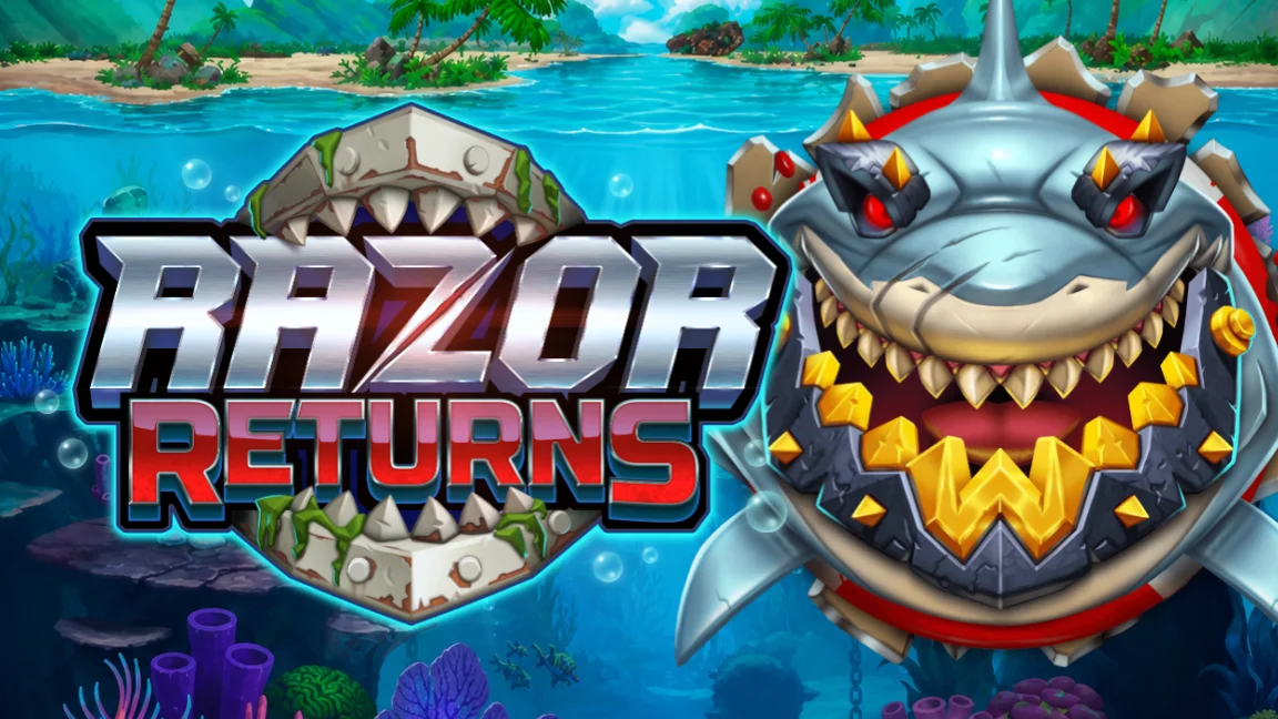 The promotional header for Razor Returns, an online slot game on Betty.ca.