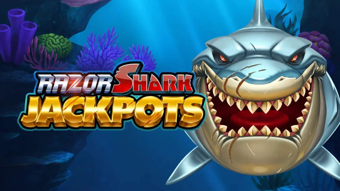 The promotional header for Razor Shark Jackpots, an online slot game on Betty.ca.